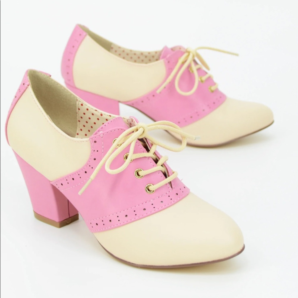 BAIT (but another innocent tale) Heather vintage heeled shoes in pink